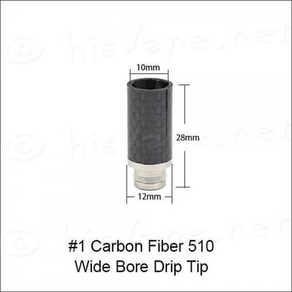 Carbon/ ESS wide bore Drip Tip
